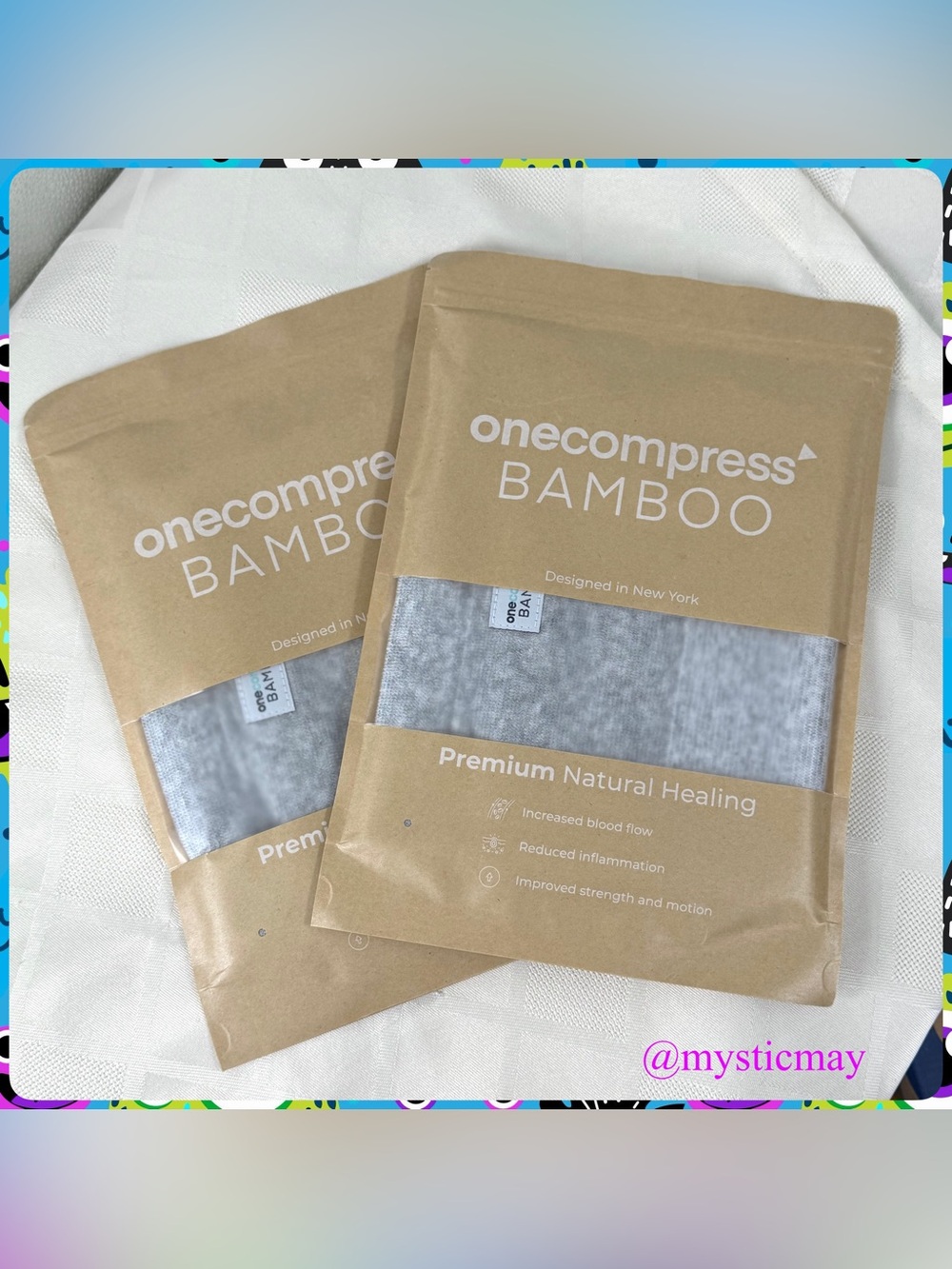 New Sealed Set of 2 ONECOMPRESS Gray Bamboo Compression Knee Sleeves Size 3X